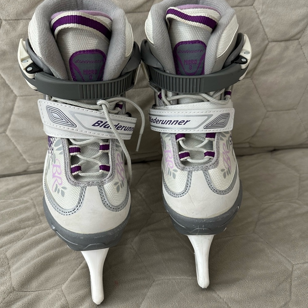 Kids Ice Skates - Gray and Purple